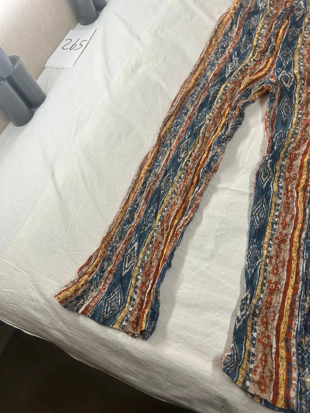 Multicolor street games lady line vintage striped pants 100% viscose size 38 – photo 5